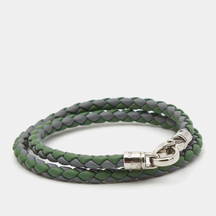 Pre Owned Tod's MyColors Bicolor Leather SIlver Tone Bracelet