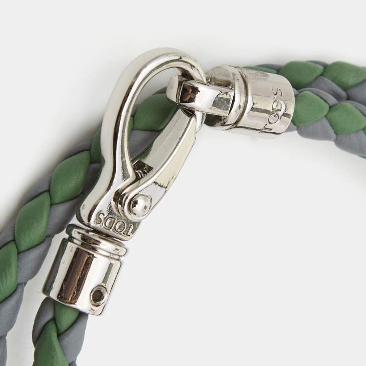 Pre Owned Tod's MyColors Bicolor Leather SIlver Tone Bracelet