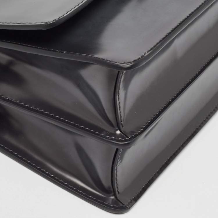 Pre Owned Tod's Dark Grey Leather Mini T Timeless Shoulder Bag
