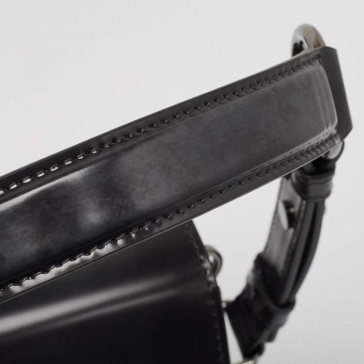 Pre Owned Tod's Dark Grey Leather Mini T Timeless Shoulder Bag