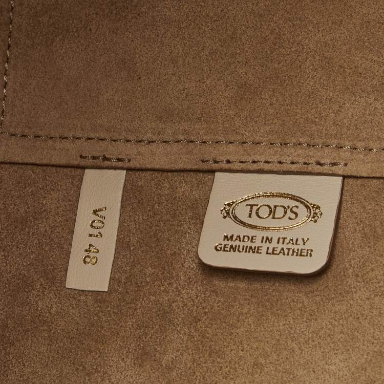 Pre Owned Tod's Off White Leather Small T Case Shoulder Bag