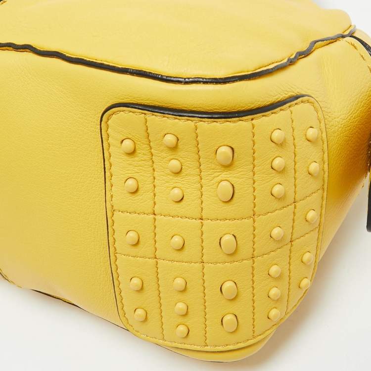 Pre Owned Tod's Yellow Leather Bauletto Satchel