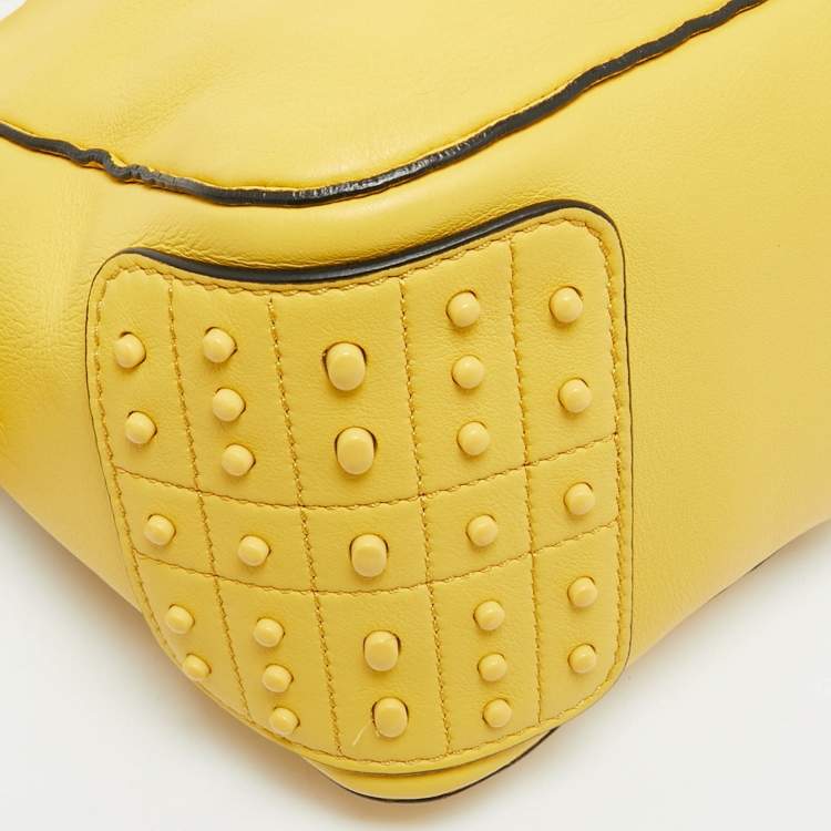 Pre Owned Tod's Yellow Leather Bauletto Satchel