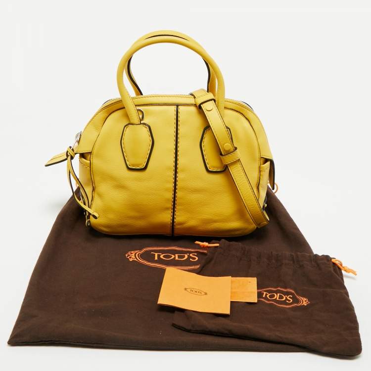 Pre Owned Tod's Yellow Leather Bauletto Satchel