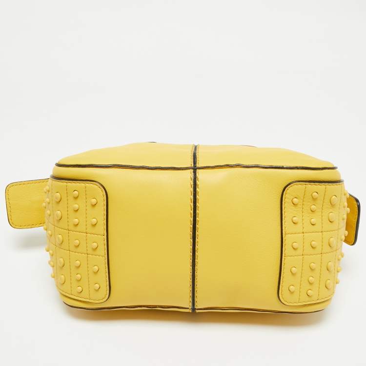 Pre Owned Tod's Yellow Leather Bauletto Satchel