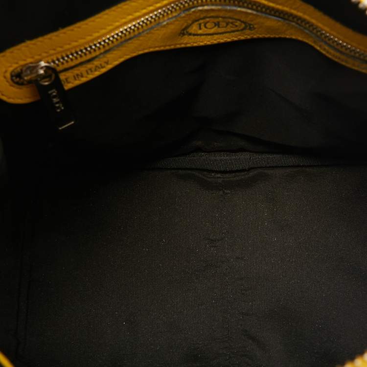 Pre Owned Tod's Yellow Leather Bauletto Satchel