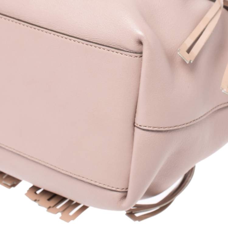 Pre Owned Tod's Beige Leather Fringe Tote