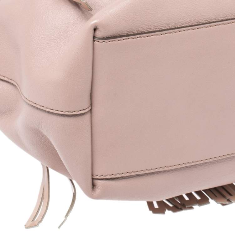 Pre Owned Tod's Beige Leather Fringe Tote