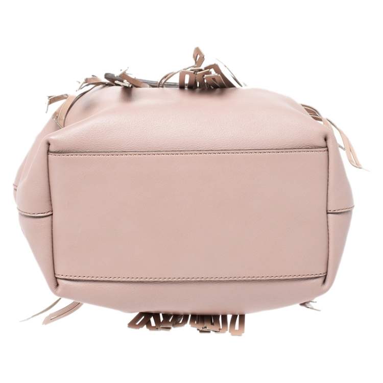Pre Owned Tod's Beige Leather Fringe Tote