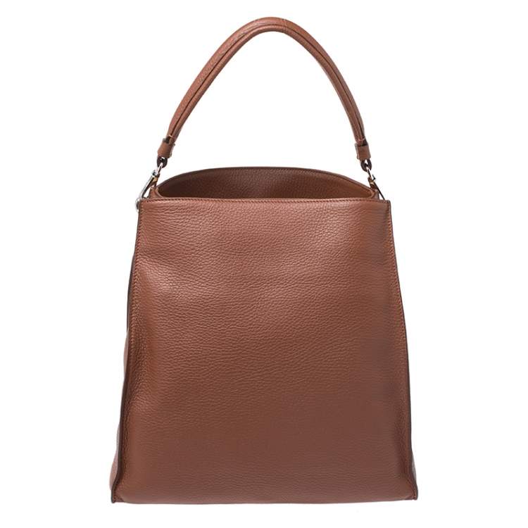 Pre Owned Tod's Brown Leather Small Thea Bucket Shoulder Bag