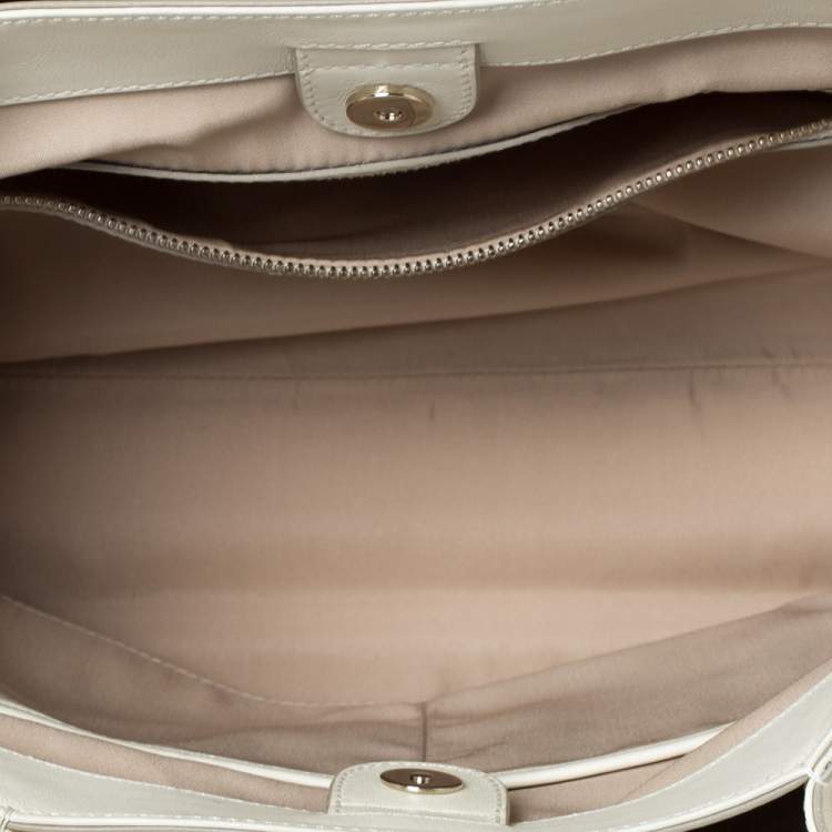 Pre Owned Tod's Beige/Brown Leather and Patent Leather Shopper Tote