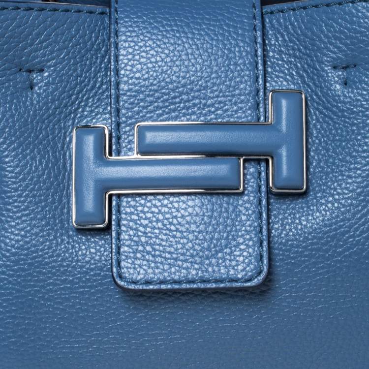 مملوكة مسبقًا Tod's Blue Leather Medium Double T Tote
