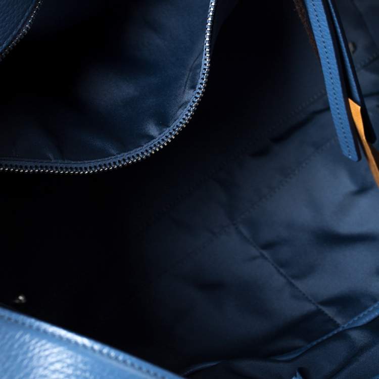 مملوكة مسبقًا Tod's Blue Leather Medium Double T Tote