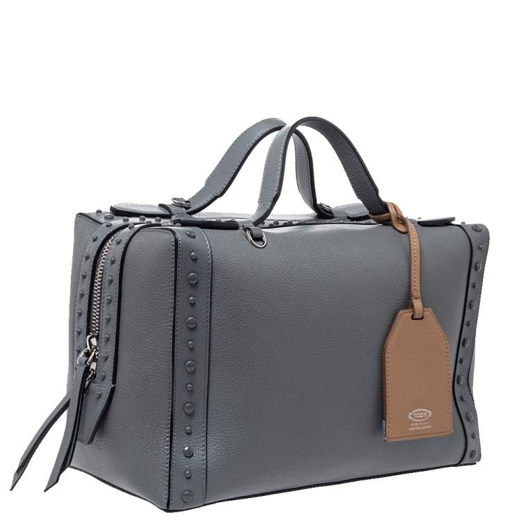 Pre Owned Tod's Grey Leather Medium Don Bauletto Gommino Bag