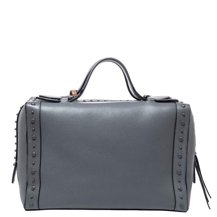 Pre Owned Tod's Grey Leather Medium Don Bauletto Gommino Bag