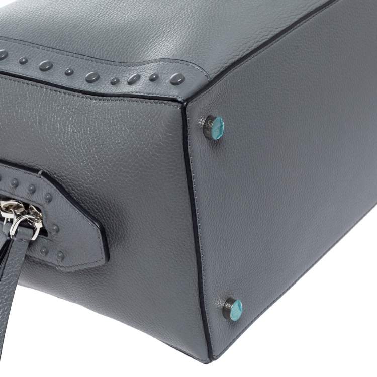 Pre Owned Tod's Grey Leather Medium Don Bauletto Gommino Bag