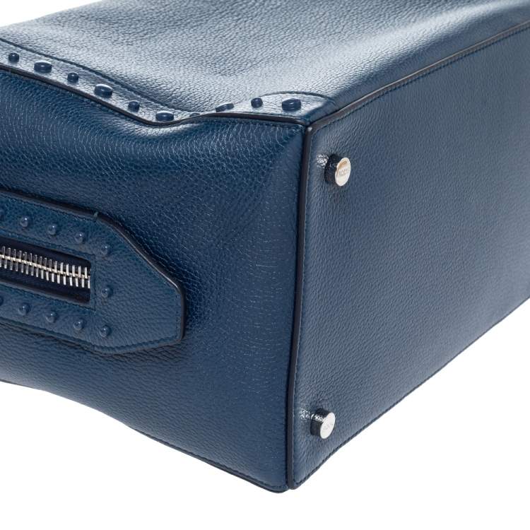 Pre Owned Tod's Blue Leather Medium Don Bauletto Gommino Bag