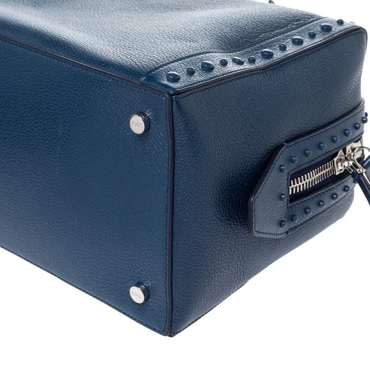 Pre Owned Tod's Blue Leather Medium Don Bauletto Gommino Bag