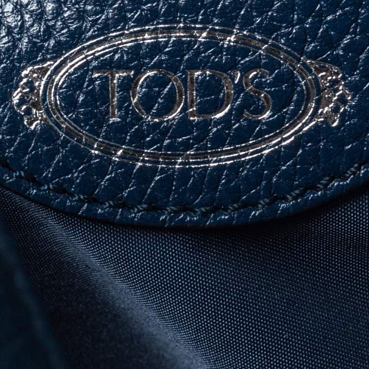 Pre Owned Tod's Blue Leather Medium Don Bauletto Gommino Bag
