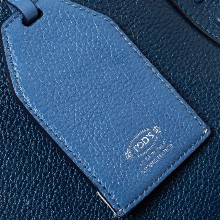Pre Owned Tod's Blue Leather Medium Don Bauletto Gommino Bag