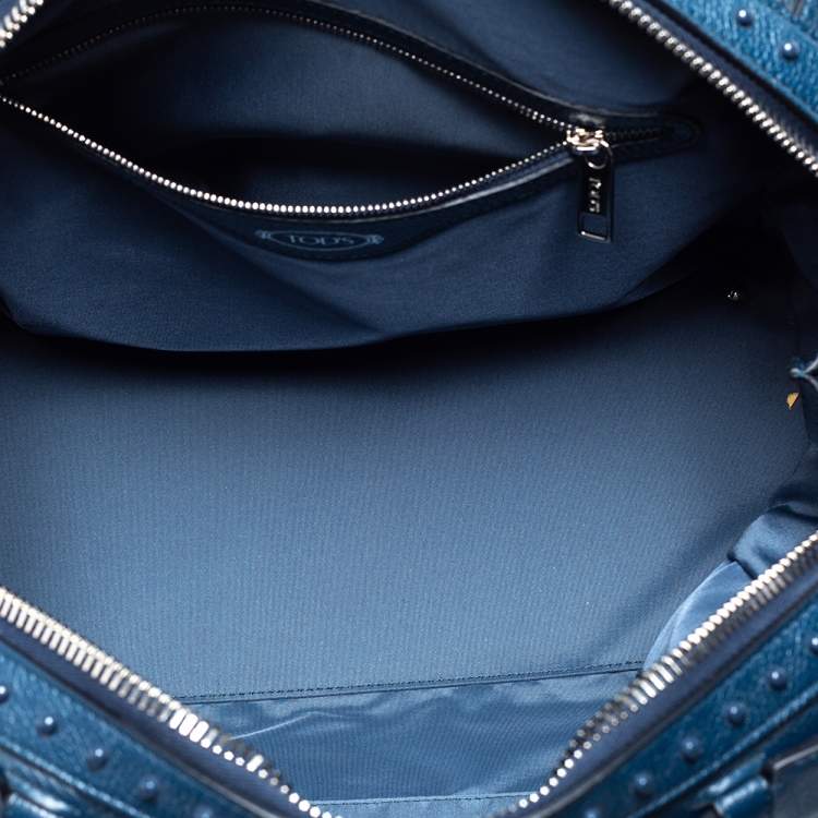 Pre Owned Tod's Blue Leather Medium Don Bauletto Gommino Bag