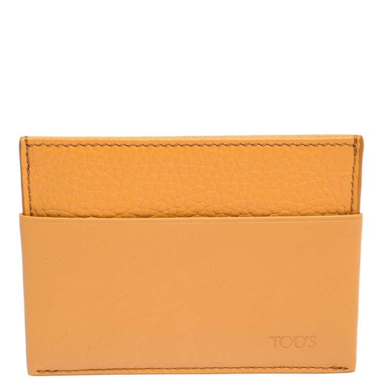Pre Owned Tod's Orange Leather Card Holder