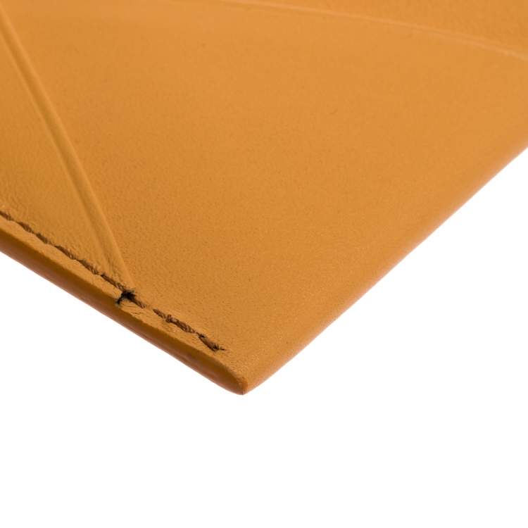 Pre Owned Tod's Orange Leather Card Holder
