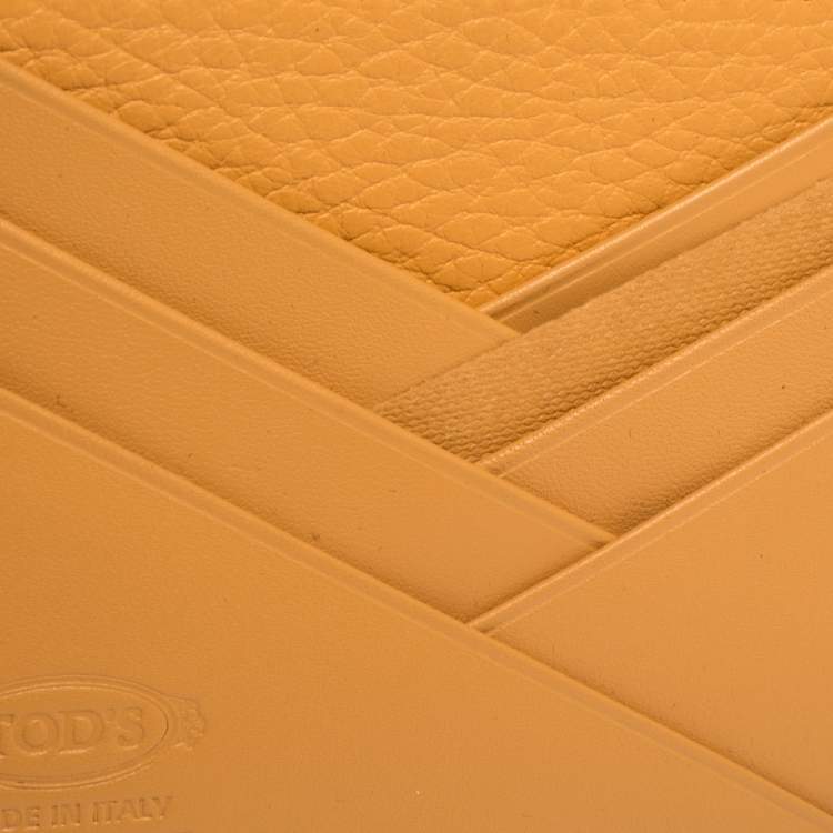 Pre Owned Tod's Orange Leather Card Holder