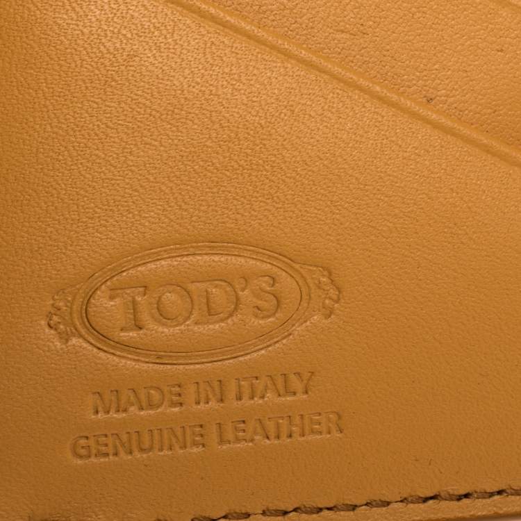 Pre Owned Tod's Orange Leather Card Holder