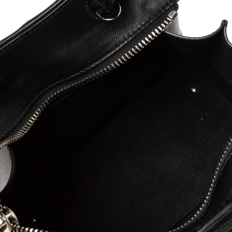 Pre Owned Tod's Black Velvet and Leather Sella Satchel