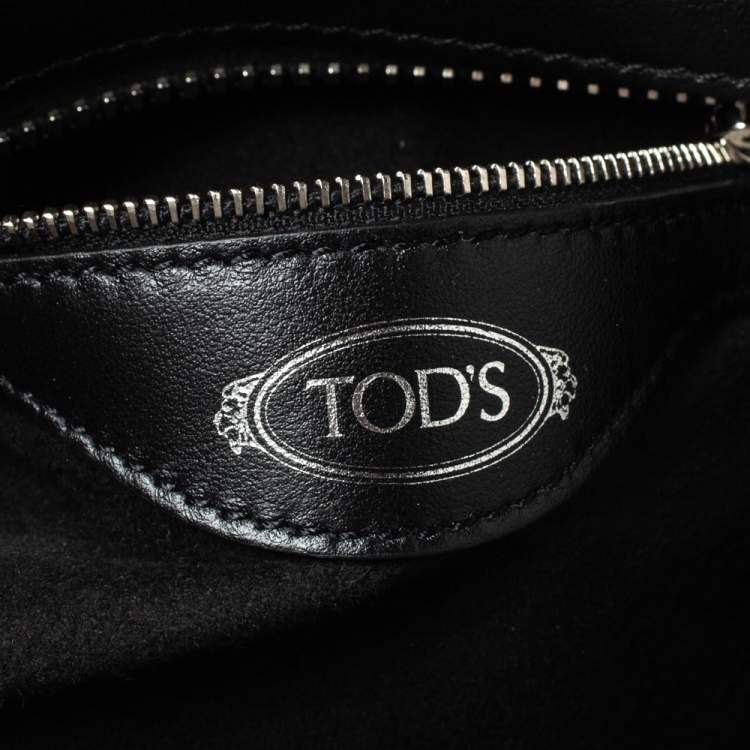 Pre Owned Tod's Black Velvet and Leather Sella Satchel