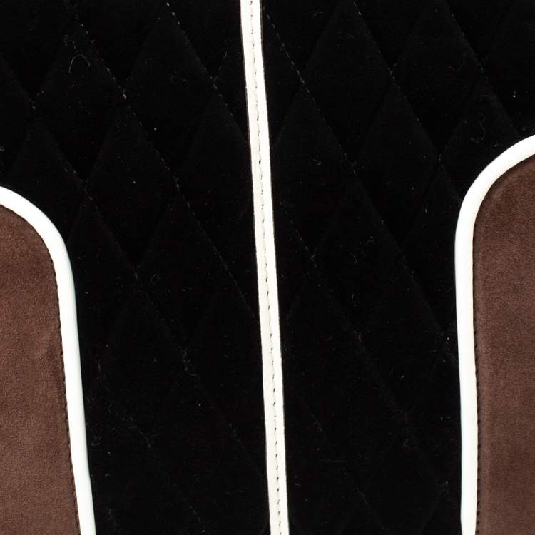 Pre Owned Tod's Black Velvet and Leather Sella Satchel