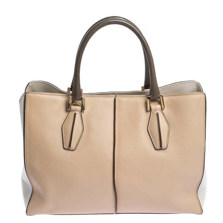 Tod's Tri Color Leather Medium D-Cube Tote Tod's | The Luxury Closet