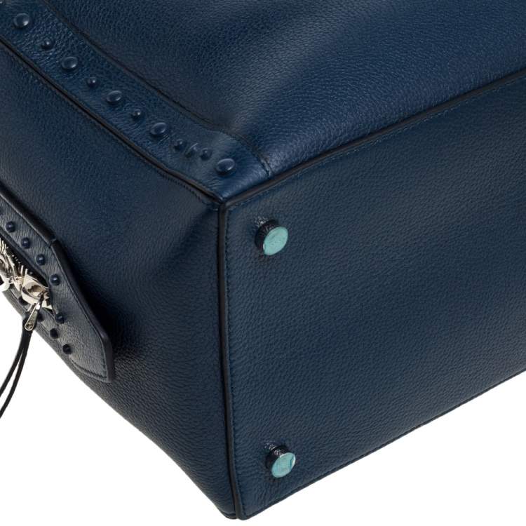 Pre Owned Tod's Blue Leather Medium Don Bauletto Gommino Bag