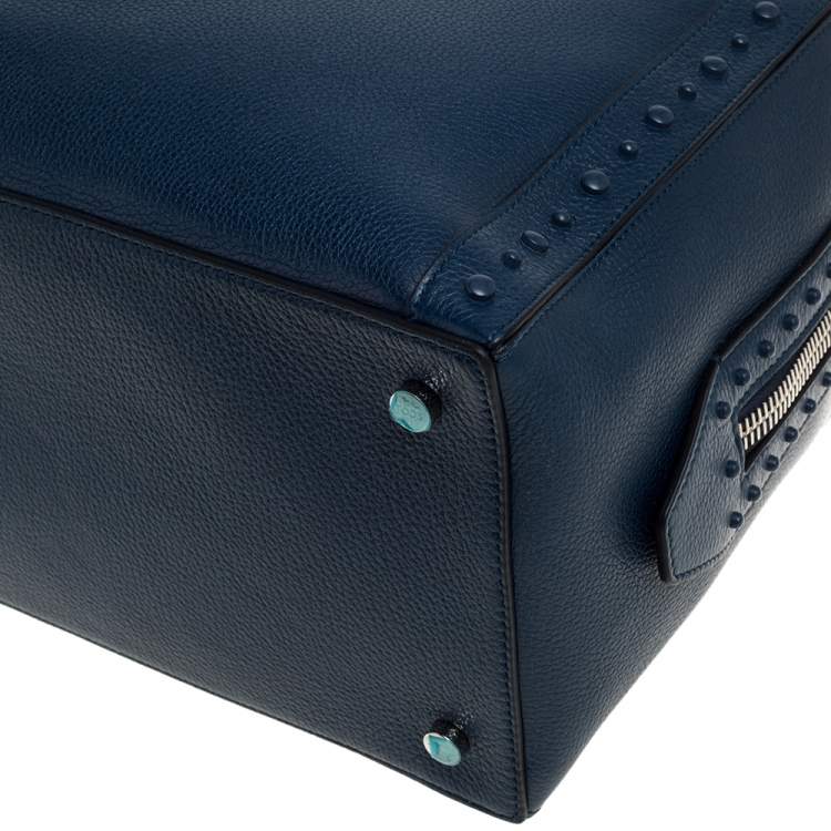 Pre Owned Tod's Blue Leather Medium Don Bauletto Gommino Bag