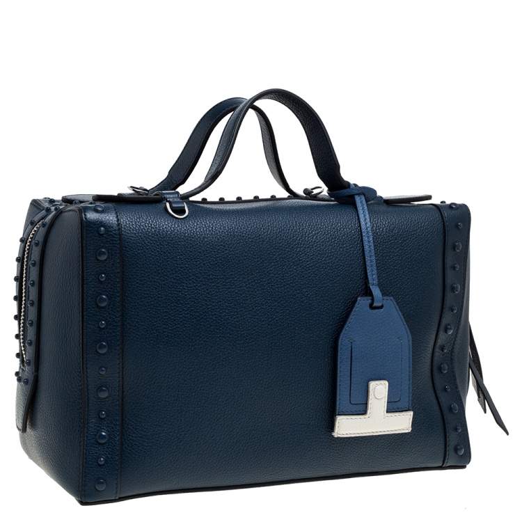 Pre Owned Tod's Blue Leather Medium Don Bauletto Gommino Bag