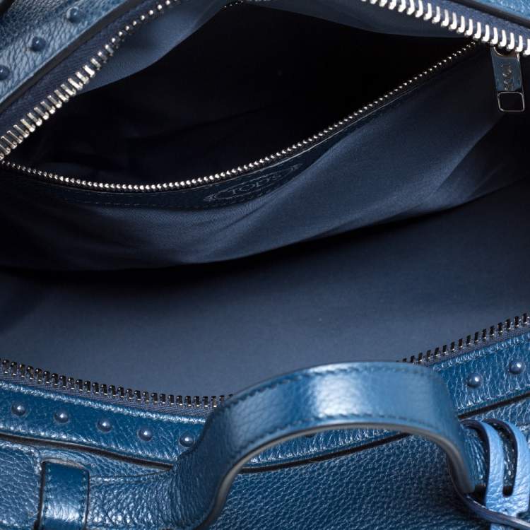 Pre Owned Tod's Blue Leather Medium Don Bauletto Gommino Bag