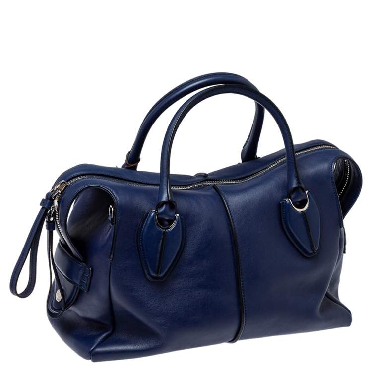 Pre Owned Tod's Navy Blue Leather D Styling Bowler Bag