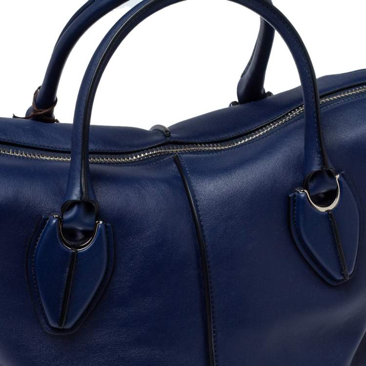 Pre Owned Tod's Navy Blue Leather D Styling Bowler Bag