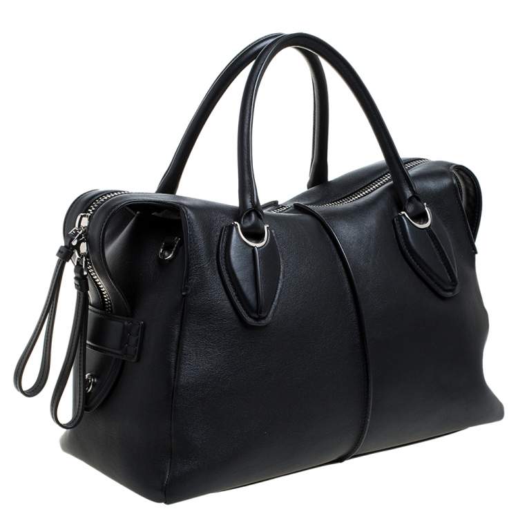 Pre Owned Tod's Black Leather D Styling Bowler Bag