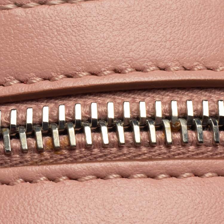 Pre Owned Tod's Pink Leather Round Gommini Crossbody Bag