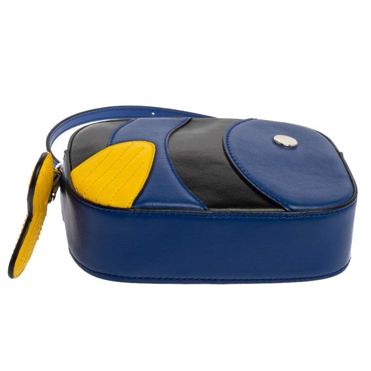 Pre Owned Tod's Blue/Yellow Leather Zoo Fish Camera Crossbody Bag