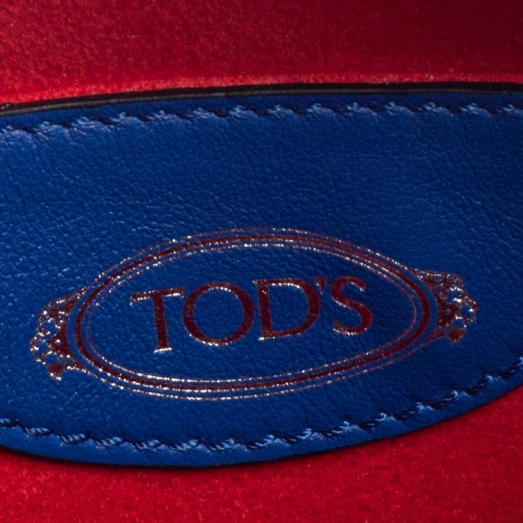 Pre Owned Tod's Blue/Yellow Leather Zoo Fish Camera Crossbody Bag