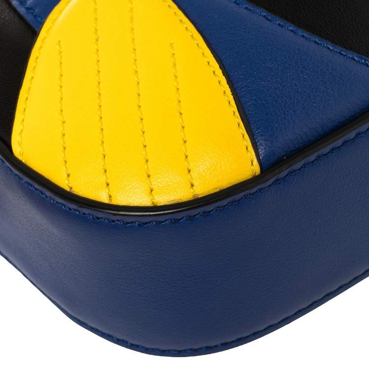 Pre Owned Tod's Tricolor Leather Shark Media Camera Crossbody Bag