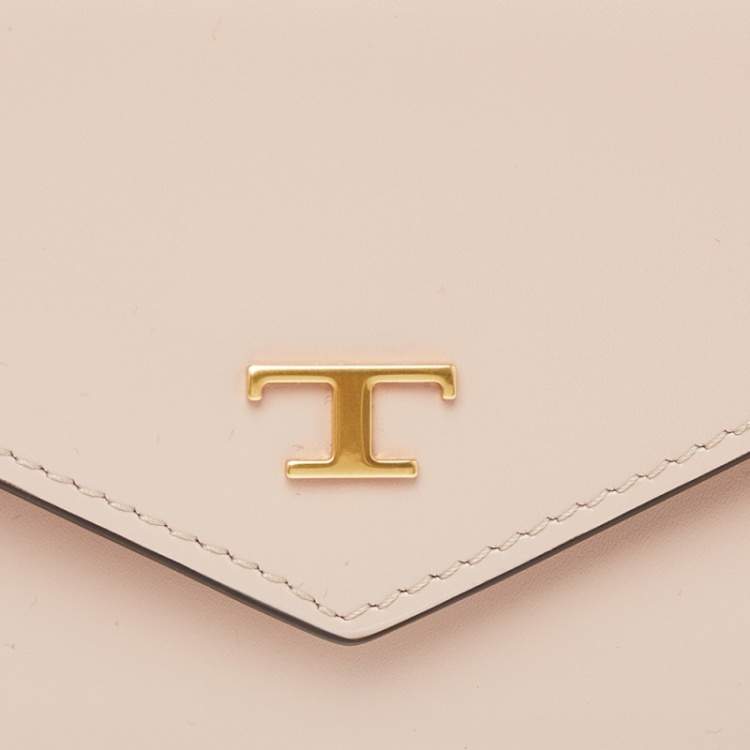 Pre Owned Tod's Beige Leather Continental Wallet