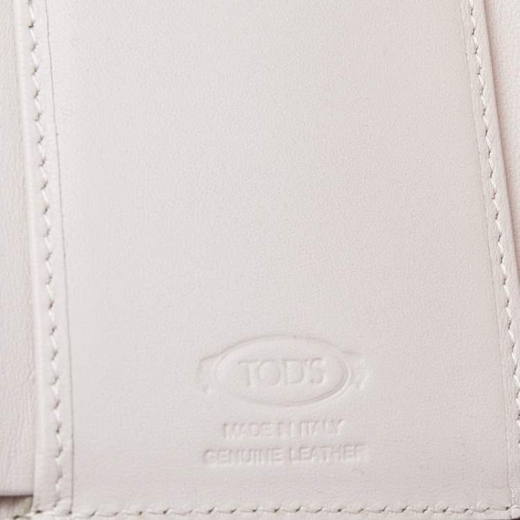 Pre Owned Tod's Beige Leather Continental Wallet