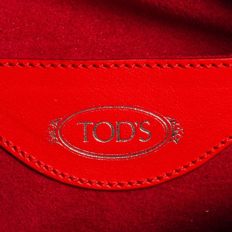Pre Owned Tod's Red Suede Micro Studs Gommino Shoulder Bag