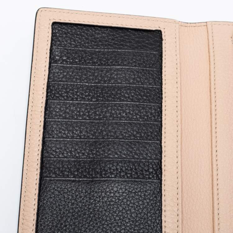 Pre Owned Tod's Black Leather Logo Flap Wallet 