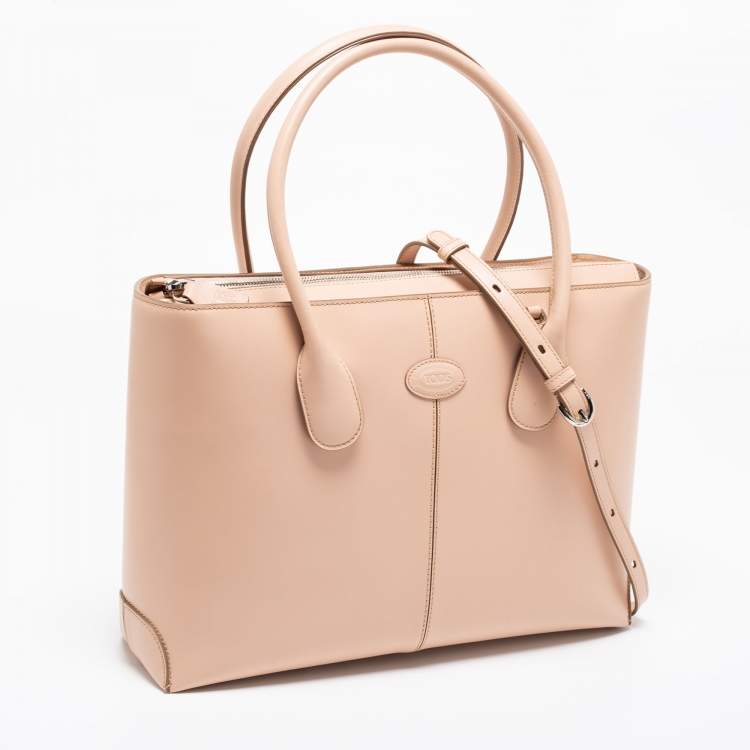Pre Owned Tod's Beige Leather D-Bag Satchel