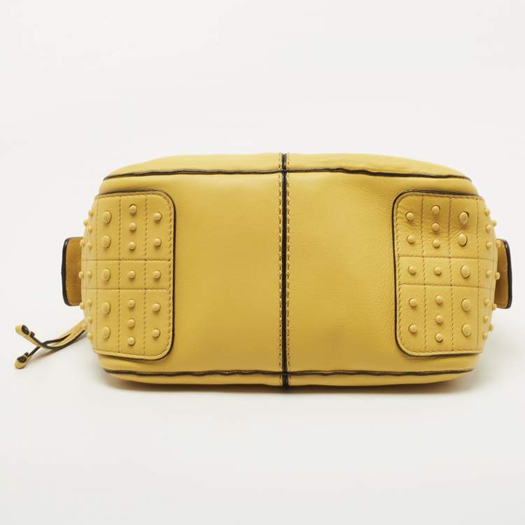مملوكة مسبقًا Tod's Yellow Leather Mini Miky Satchel